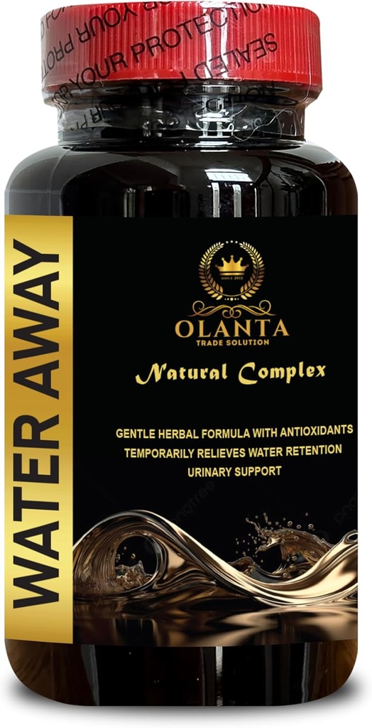 Natural Water Away Pills - Diuretic Pills for Water Retention and Flushing Support, Water Out Support, Urinary Acid, with Milk Thistle, Pomegranate, Cranberry - 1 Bottle 60 Capsules