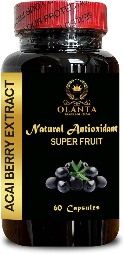 ACAI Berry Extract - Powerful Antioxidents Acai Berry, acai Berry Extract Capsules, Gluten Free, Non GMO, acai Berry Diet - 1 Bottle 60 Capsules