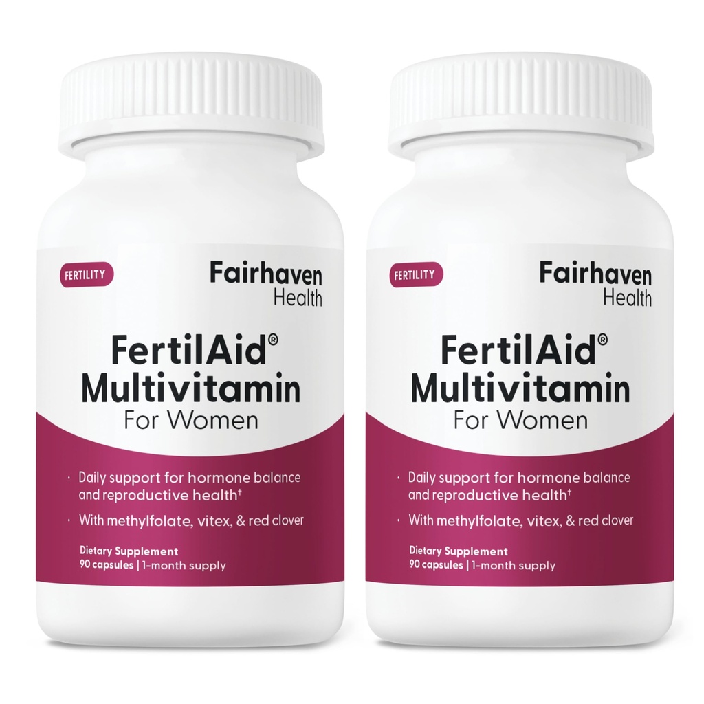 Fairhaven Health FertilAid for Women | Prenatal Vitamin Fertility Supplements for Women | Conception for Her with Vitex and Folate | Support Cycle Regularity and Ovulation* | 180 Capsules