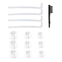 Universal BTE Hearing Aid Eartips Domes Set - Includes 9 Single-Layer Ear Plugs, 4 Resound Tubes, and 1 Cleaning Brush