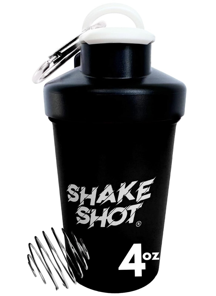 Black 4oz Mini Shaker Bottle for Pre Workout & Creatine Powder | Pre Workout, Creatine Powder (Not for Protein)