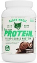 Black Magic Plant-Source 100% Vegan Protein - Keto, Low Sugar, Dairy Free Protein - Pre/Post Workout - Chocolate Ice Cream - 20g Protein - 2 LB