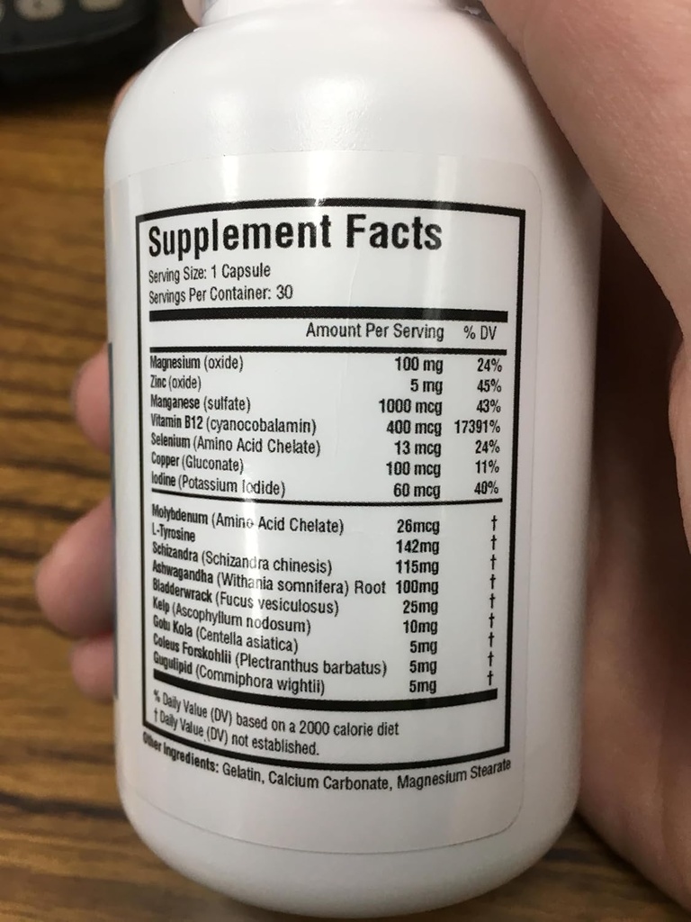 Thyrogenix - Thyroid Function Support - 1 Bottle -30 Capsules - Adrenal Glands Support-Hormonal Balance Support