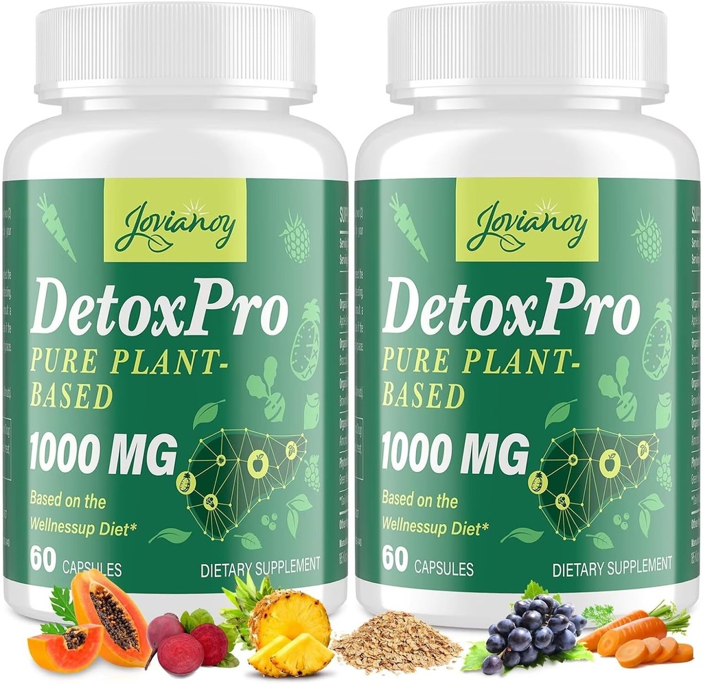 1000 MG Gentle Detox Cleanse, High-Potent, Gut Cleanse & Detox Capsules for Women & Men, Natural Detoxification, Colon, Liver, Antioxidant & Digestive Support, 120 Capsules