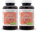 Hirsu Secret 120 Capsules(2 pcs.), 1000 mg, Saw Palmetto, Black Cohosh, Vitex, Spearmint, Lavender, Green Tea. Unwanted Face & Body Hair (2x120 Capsules)