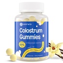Bovine Colostrum Supplement Gummies - with 60% Highest IgG, Lactoferrin, Probiotics and Prebiotics for Adults and Kids, Vanilla Flavor & Sugar Free, 90 Gummies