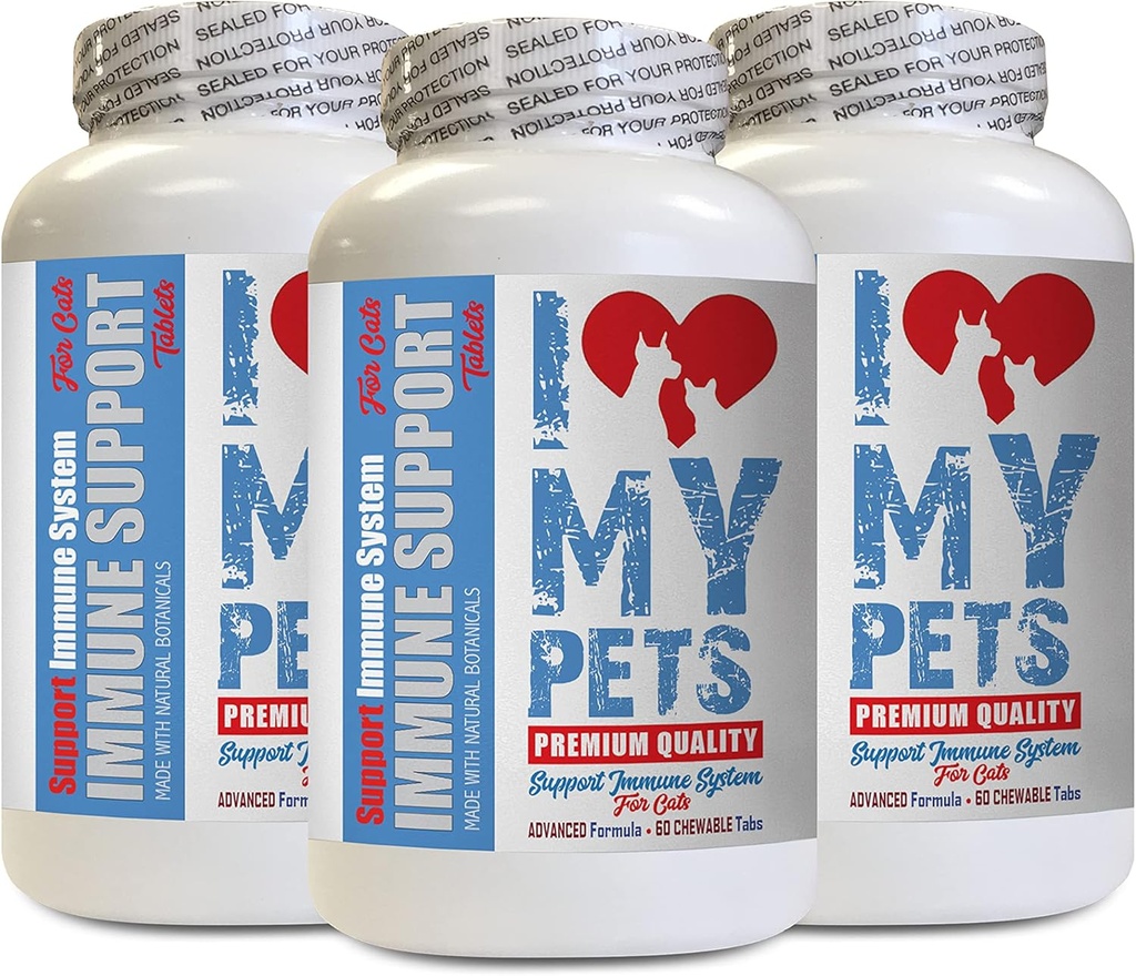 I LOVE MY PETS LLC Immune System Booster for Cats - CAT Immune Support - Booster - Healthy Supplement - Milk Thistle Cats - 180 Treats (3 Bottles)