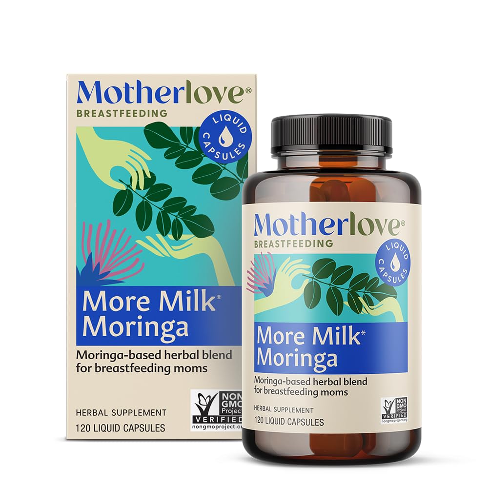 Motherlove More Milk Moringa (120 Capsule Value Size) Moringa-Based Lactation Supplement to Support Breast Milk Supply—Non-GMO, Organic Herbs, Vegan, Kosher
