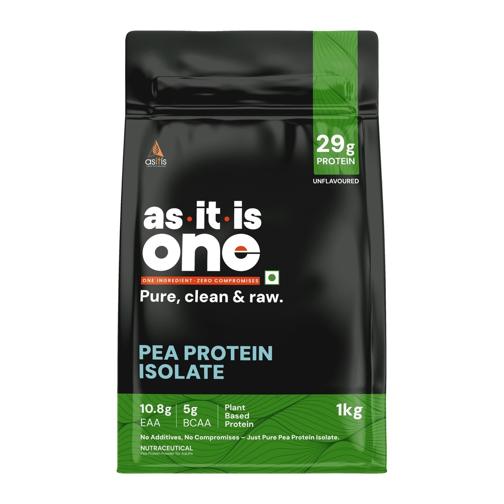 AS-IT-IS ONE Pea Protein Isolate - Plant Based - Unflavoured, 29g Protein, Adults of All ages,1kg