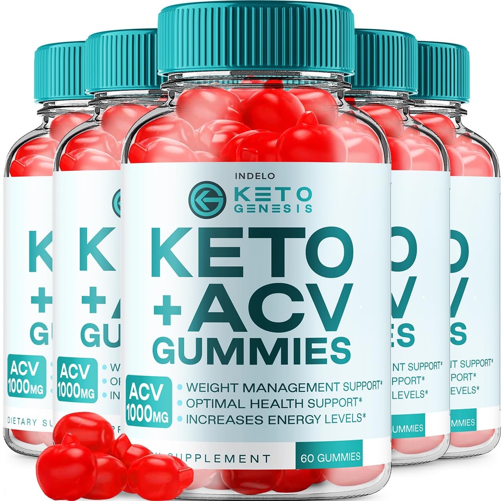 (5 Pack) Keto Genesis ACV Gummies Advanced Gummies 1000mg, Genesis Keto + ACV Weight Management Gummies Apple Cider Vinegar Genesis ACV Gummies Dietary Supplement Genesis Gummies Reviews (300 Gummies)