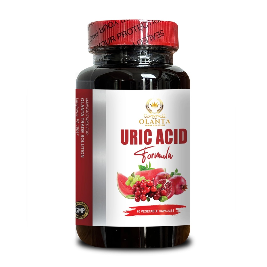 URIC Acid Support - Joint Comfort & Kidney Support Formula with Tart Cherry Extract, Milk Thistle, Celery Seed, Joint Support - 1 Bottle 60 Capsules