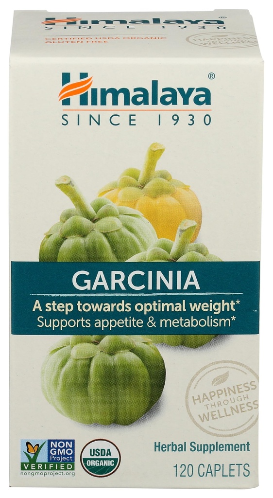 Himalaya Organic Garcinia Cambogia Herbal Supplement, Appetite Support, Lipid Metabolism, Weight Support, USDA Organic, Non-GMO, Vegan, 600 mg, 120 Plant-Based Caplets