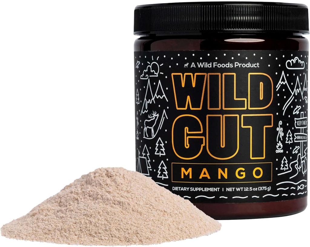 Wild Gut Daily Electrolyte Drink Powder for Digestive Support: Psyllium Husk, Magnesium, Probiotics, Digestive Enzymes, FOS, Licorice, Glutamine, Prebiotics - IBS, Bloating, Gas, Cramps 12.5oz