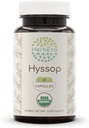 HerbEra Hyssop USDA Organic 60 Capsules | Natural Herbal Supplement | Certified Organic Vegetarian Capsules and Organic Hyssop (Hyssopus officinalis) Dried Herb (60 Capsules)