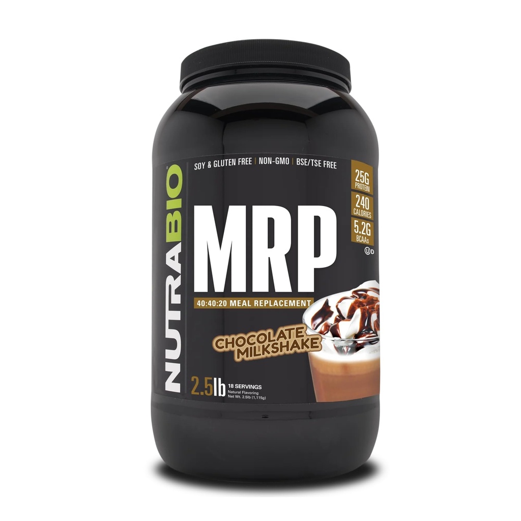 NutraBio MRP Complete Meal Replacement Protein Powder, Chocolate - 2.5lbs