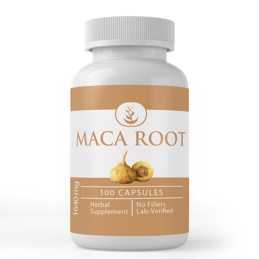 PURE ORIGINAL INGREDIENTS Maca Root, (100 Capsules) Always Pure, No Additives Or Fillers, Lab Verified