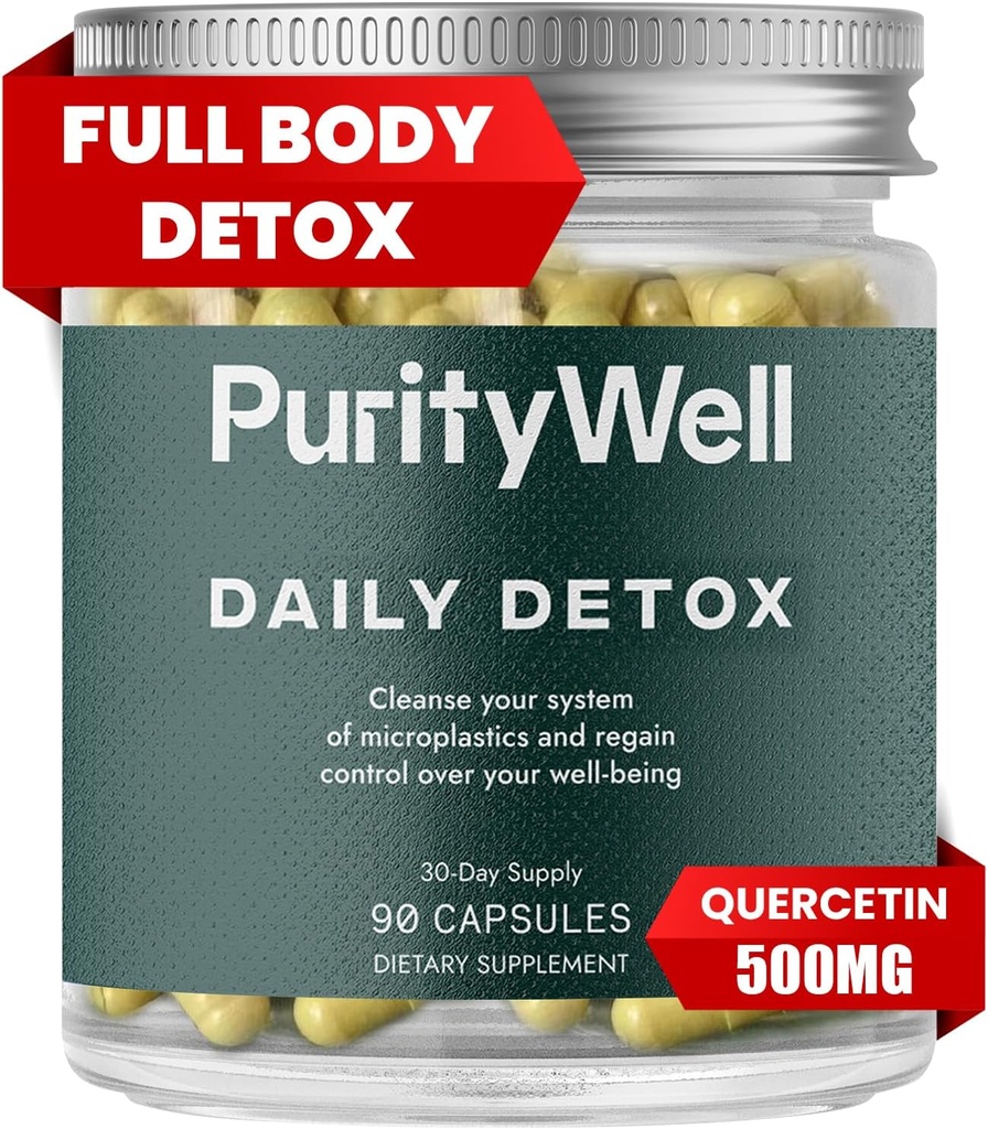 Full-Body Support Supplement with Quercetin 500mg, Vitamin C & L-Cysteine – Supports Respiratory, Liver & Digestive Health – 90 Capsules