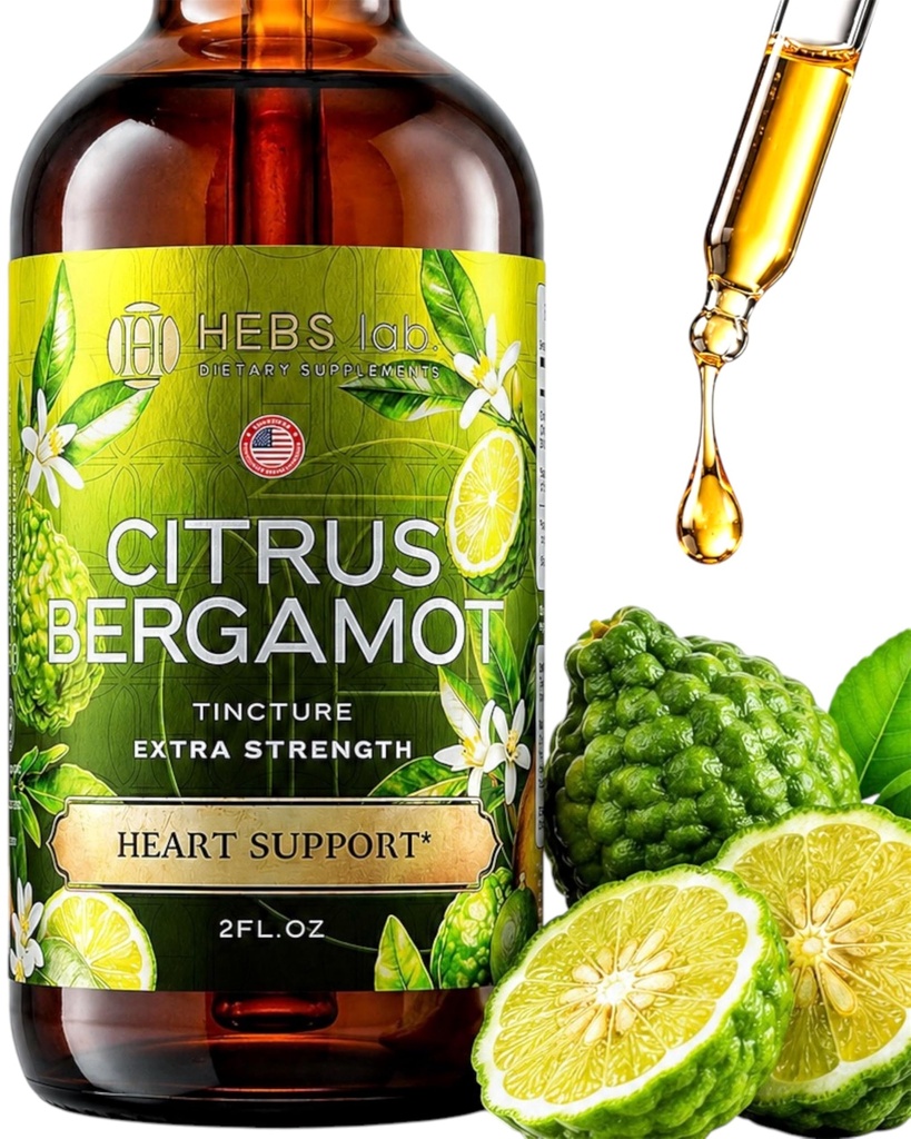 Citrus Bergamot Liquid Drops – Detox & Healthy Heart Support – Bergamot Supplement for High Cholesterol Upnourish – Immune System Support Extract 1500 mg