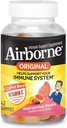 Airborne Vitamin C 750mg (per Serving) Assorted Fruit Flavored Gummies (42 Count in a Bottle), Gluten-Free Immune Support Supplement with Vitamins A C E, Selenium, Echinacea & Ginger
