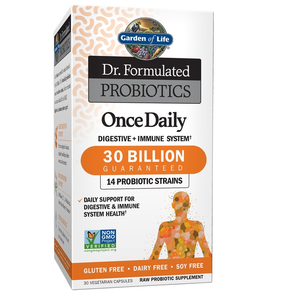 Garden of Life Dr. Formulated Probiotics Once Daily - 30 Billion CFU - Daily Probiotic for Gut Health & Immune Support - 30 Vegetarian Capsules