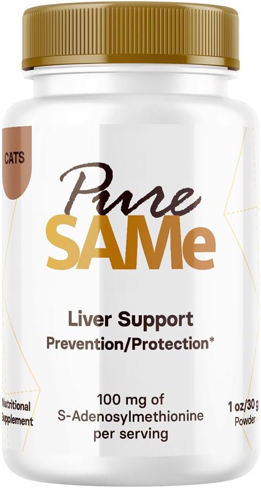 Pure Same Liver Support for Cats - Chicken Flavored Liver Supplement for Cats to Promote Optimal Hepatic Function, Cognitive Health & Vitality - Cat Hepatic Support with 20% Pure Same (1oz)
