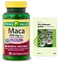 Generic Spring Valley Maca Root 500mg Capsules, Organic Maca Root for Women and Men + Exclusive VitaMax Vitamin Guide (2 Items)