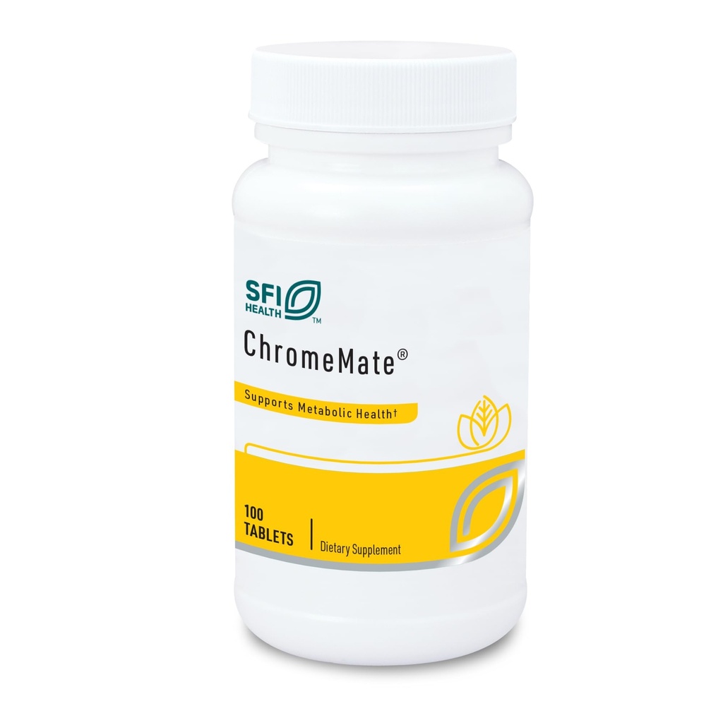 Klaire Labs SFI Health Chromemate - Chromemate Chromium Polynicotinate 200mcg Supplement - Bioavailable Form of Chromium with Niacin - Hypoallergenic (100 Tablets)
