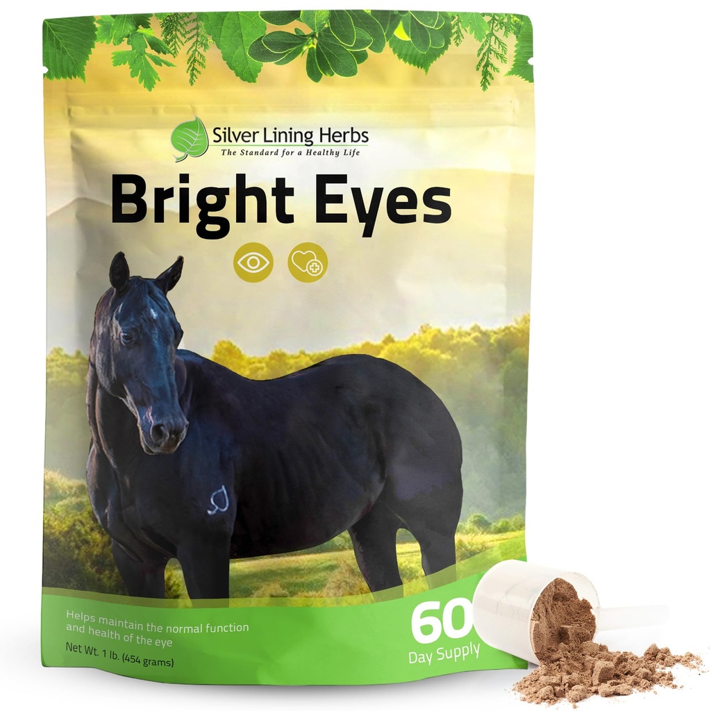 Bright Eyes Horse Eye Health Supplements - 1 lb | Horse Eye Health Supplements, Bilberry, Eyebright & Red Raspberry, Vision & Capillary Support, NASC Certified, Made in USA