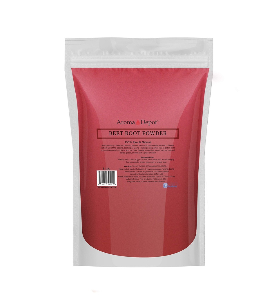 Beet Root Powder 1 lb. by Aroma Depot Raw & Non-GMO I Vegan & Gluten Free I Nitric Oxide Booster I Boost Stamina and Increases Energy I Immune System Booster I 100% Natural