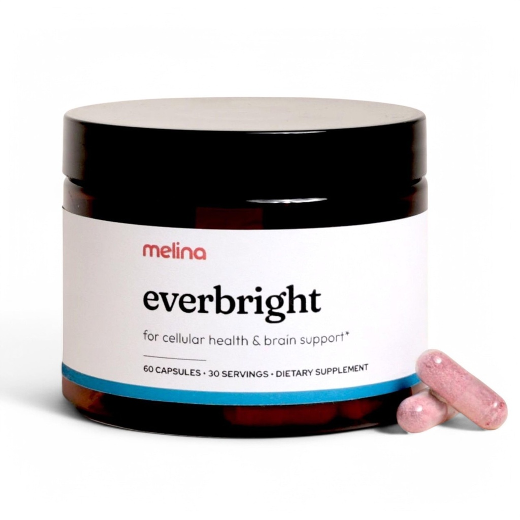 Melina Everbright NAD+ Supplement for Women's Energy & Longevity - Nicotinamide Riboside (NR), Pterostilbene, Citicoline, Astaxanthin - Anti-Aging, Focus, and Skin - 3rd Party Tested - 30 Servings
