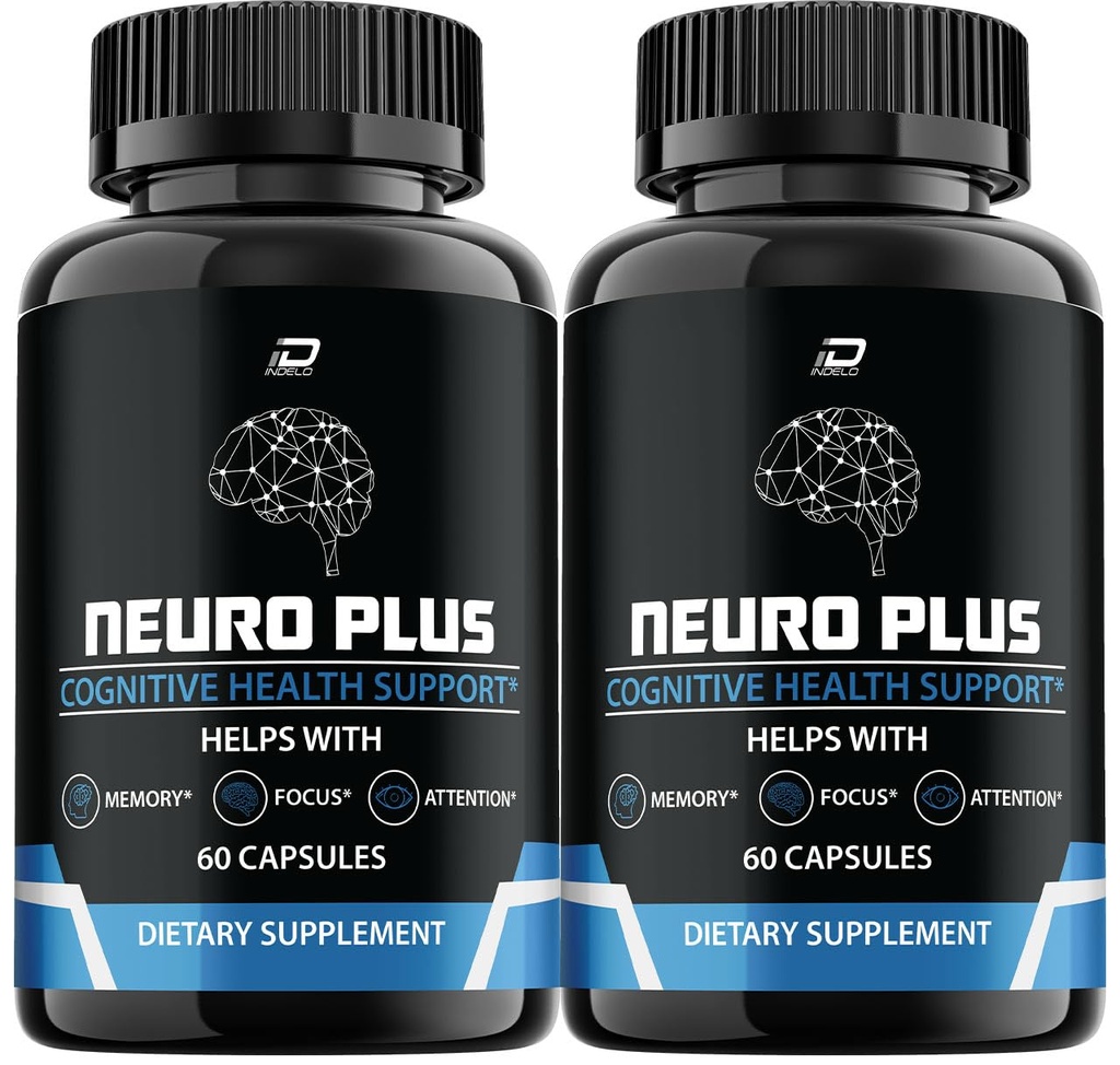 Neuro Plus Brain Supplement, NeuroPlus for Memory Formula, Nero Plus PQQ to Reduce The Negative Effects of Brain Fog, Neuro+ Cognitive Function, Nuero Plus Reviews (2 Pack - 120 Capsules)