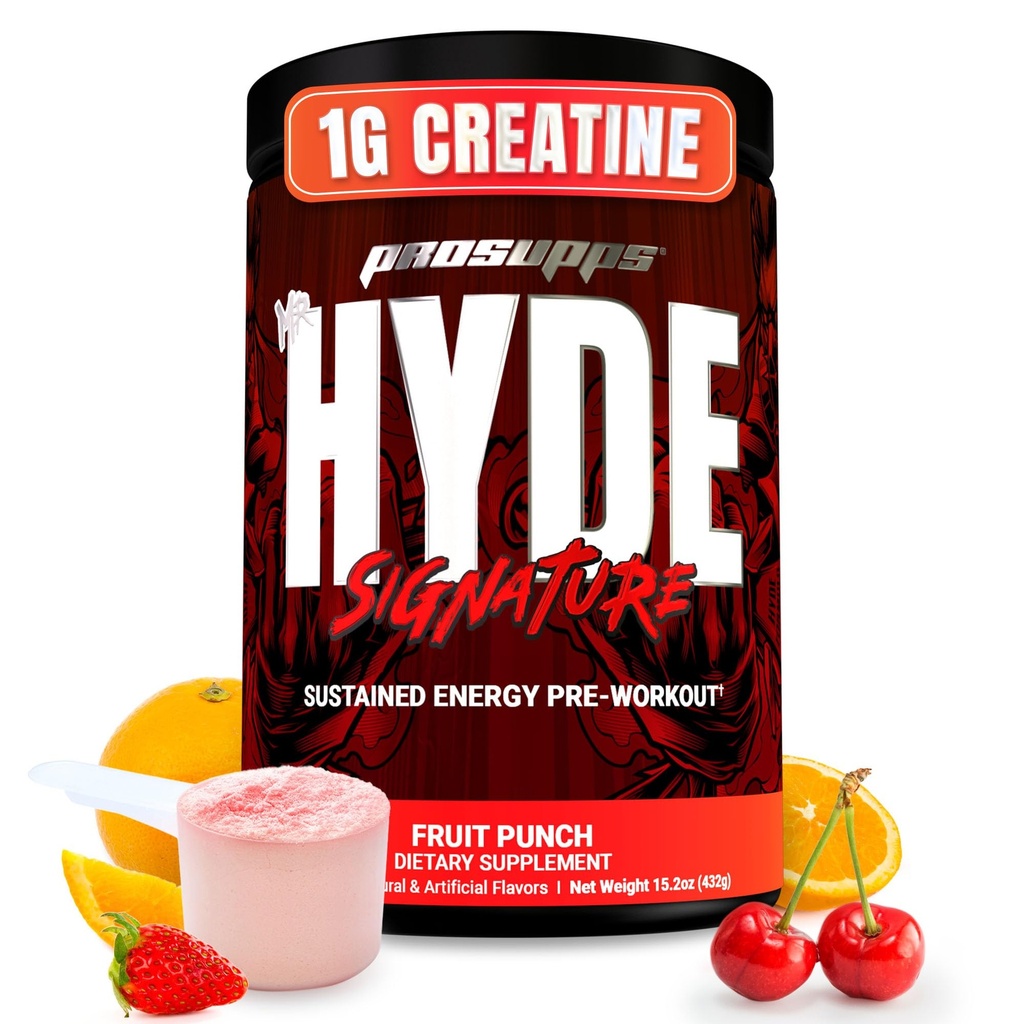 ProSupps Mr. Hyde Signature Pre Workout Powder with Creatine, Beta Alanine & Caffeine - Performance, Energy & Endurance - Clean Fitness & Gym Supplements for Men & Women (Fruit Punch, 60 Servings)