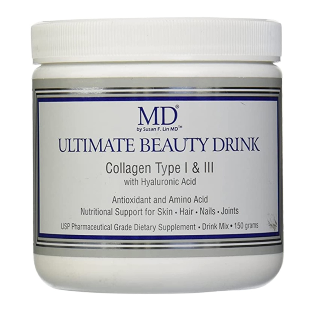 MD Ultimate Beauty Drink Powder Collagen Type I & III | Collagen Dietary Supplement with Antioxidants | Provides Nutritional Support to Skin, Hair, Nails, Joints | 150 Grams | Powder Form
