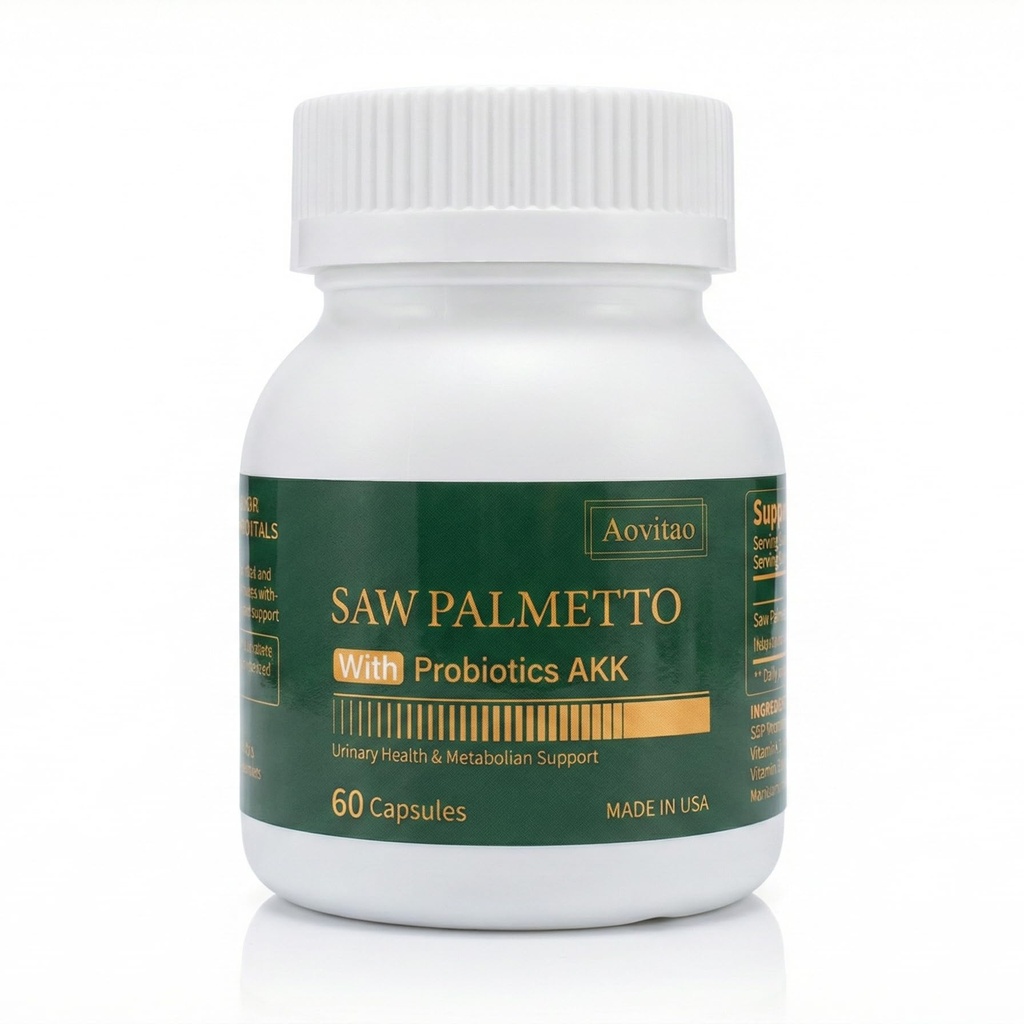 Saw Palmetto Extract with AKK Probiotics Supplement for Urinary Health Metabolism Support