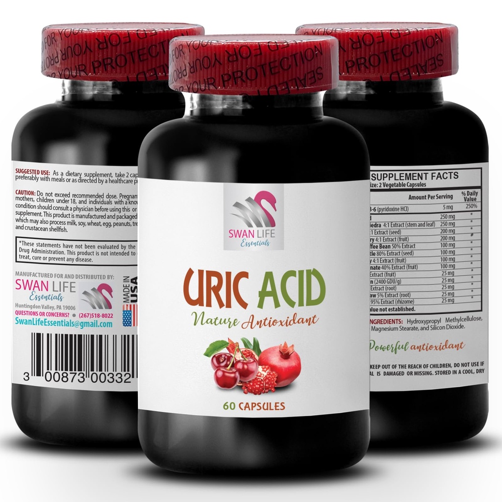 foods to reduce uric acid - URIC ACID - how to lower uric acid, how to reduce uric acid, pomegranate extract, tart cherry juice, tart cherry capsules, tart cherry extract, uric acid foods 1Bot 60Caps