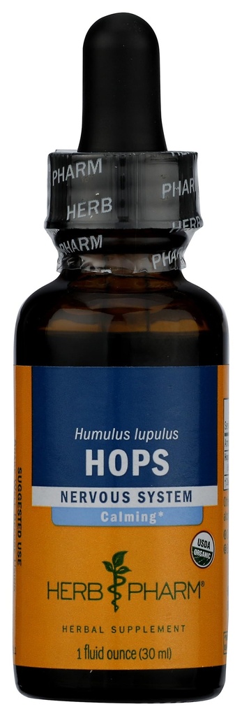 Herb Pharm Certified Organic Hops Liquid Extract for Calming Nervous System Support, 1 Oz*