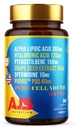 AJS Pure Cell Youth 6X PRO, 90 Capsules -PQQ 40mg, R-Lipoic Acid 360mg, Sodium Hyaluronate 120mg, Pterostilbene 150mg, Grape Seed Extract 50mg, Spermidine 10mg
