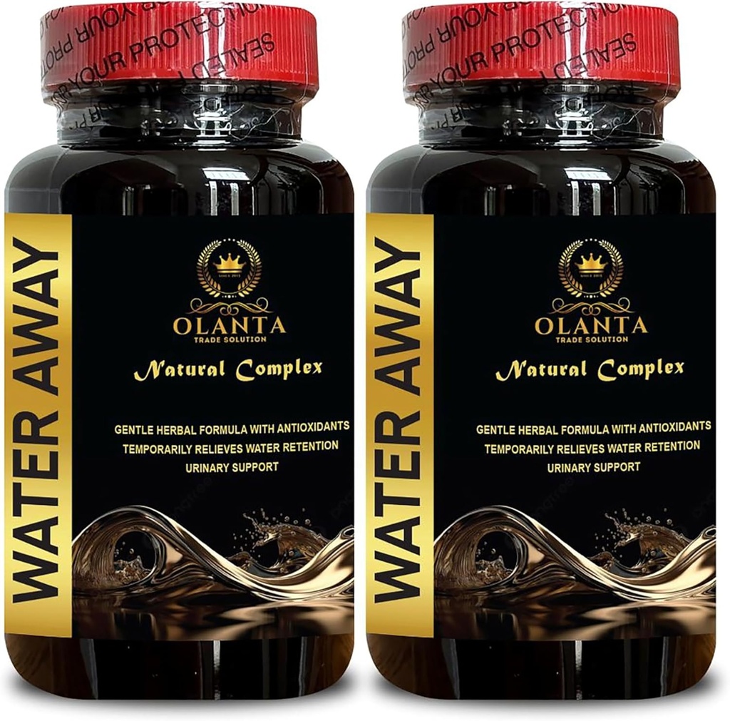 Water Away Supplement - Immune Defense, Easy to Take Water Retention Pills, Boost Energy Levels, Natural Diuretic Water Pills - 2 Bottle 120 Capsules