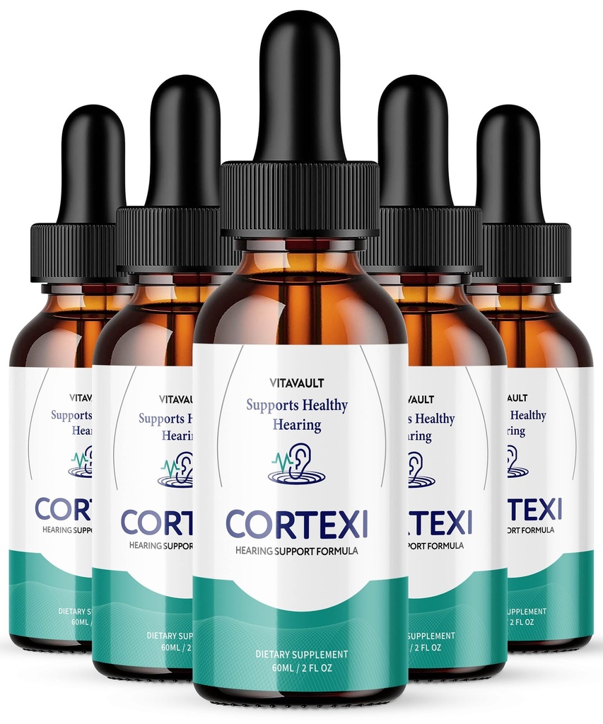 VITAVAULT Cortexi Ear Drops - Cortexi Hearing Support Drops, Cortexi Drops, Cortexi Reviews - Promotes Auditory Clarity, Supports Healthy Hearing 5 Packs