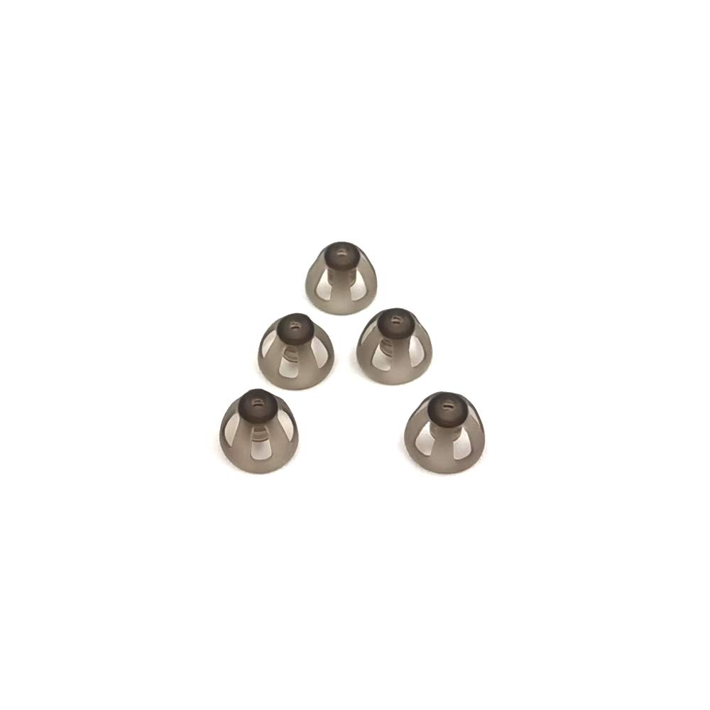 Hearing Aid Domes Smoky Gray Tips Ear Pieces Comfortable for Open Fit BTE Sound Amplifier PSAP Kit Invisible 8mm (M * 5)