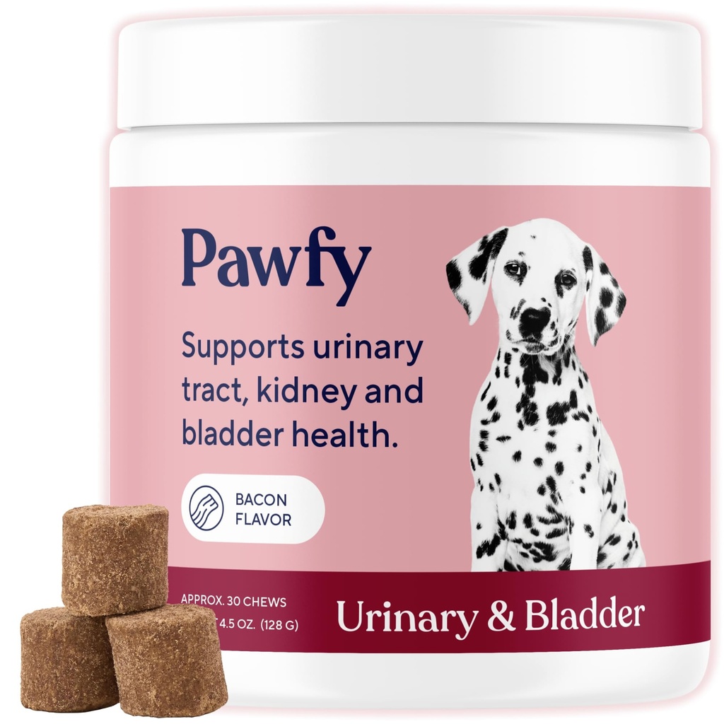 Pawfy Dog UTI Supplement | Cranberry & D-Mannose for Urinary Tract & Bladder Health | Ideal for Senior Dogs | Urinary Tract Infection Control | Dog Vitamins and Supplements - 30 Chews