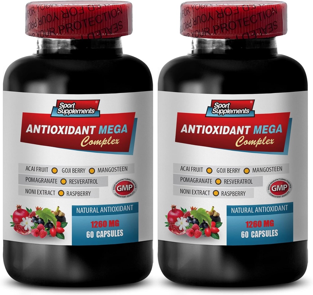 antioxidant multivitamin - ANTIOXIDANT MEGA COMPLEX 1440 MG - Resveratrol complex, Acai berry pills, Trans-resveratrol, Goji berry pills, Pomegranate extract capsules, Mangosteen - 2B 120 Capsules