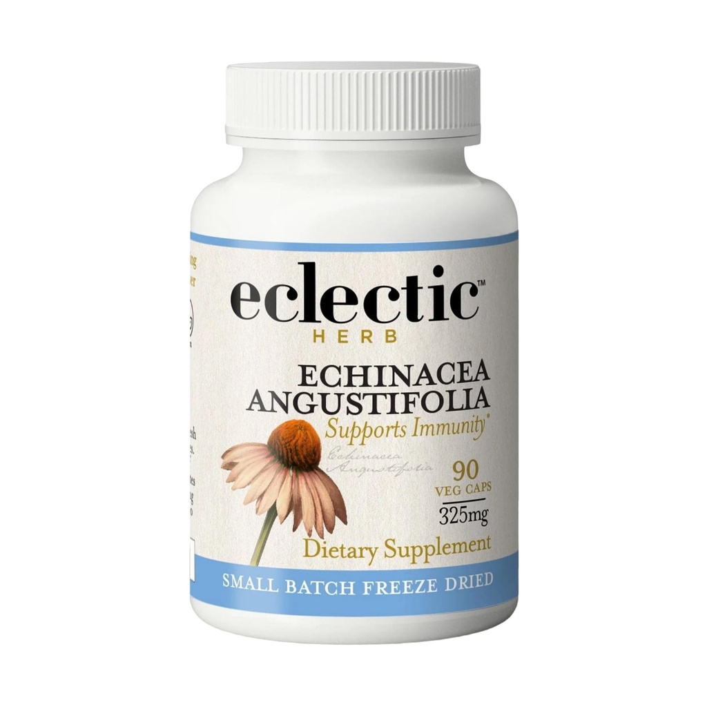 Eclectic Herb - Organic Echinacea Angustifolia Capsules | Echinacea Root Supplement | Potent Immune Support | US-Grown, Vegan, Non-GMO, Gluten Free (90 CT | 325 mg)
