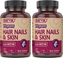 DEVA Vegan Vitamins Hair, Nails & Skin Supplement with 500 mcg of Biotin Per Tablet 90 Tablets (Pack of 2)