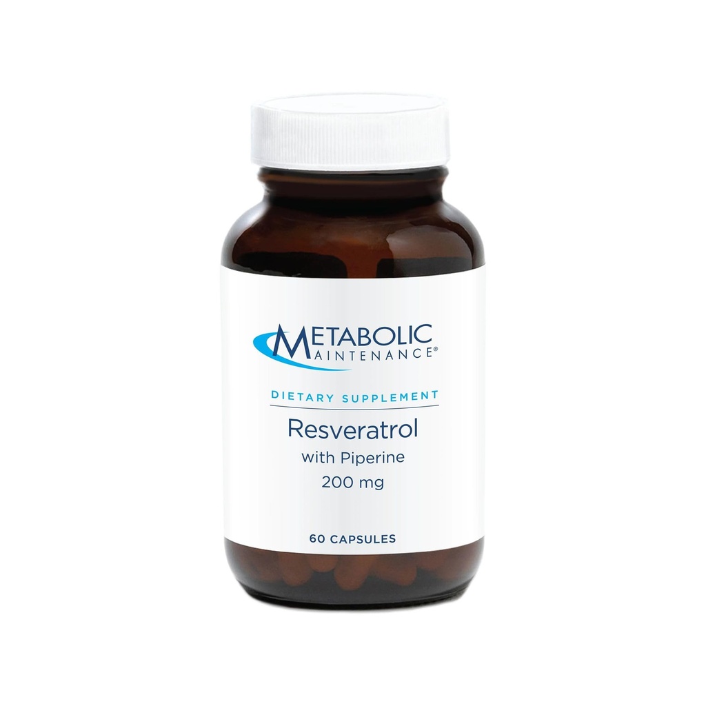 Metabolic Maintenance Resveratrol with Piperine - Cardiovascular & Cellular Support - Antioxidant Supplement - Enhanced Absorption Formula - Dairy & Gluten Free - 60 Servings - 60 Capsules