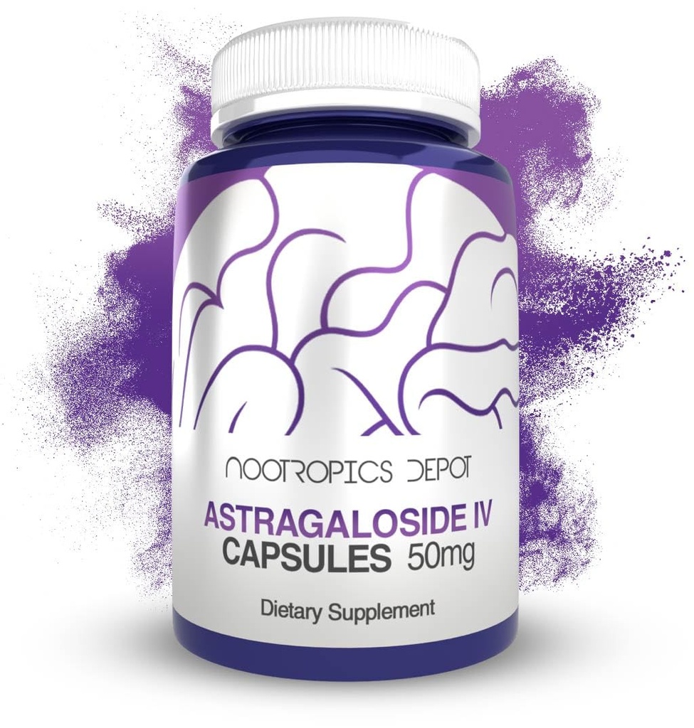 Nootropics Depot Astragaloside IV Capsules | 50mg | Astragalus membranaceus | 30 Count | Neuroprotective, Immune Support, Lengthens Telomeres