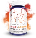 Nootropics Depot Caffeine and L-Theanine Capsules | 60 Pills | Contains 100mg of Caffeine and 200mg of L-Theanine | Natural Supplement | Energy Booster | Mental Focus + Alertness | Coffee Alternative