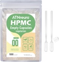00 Empty Vegan Capsules with 2 Micro Spoons - 1000 Count Empty Vegetarian Capsule - Empty Pill Capsules for Powders Supplements