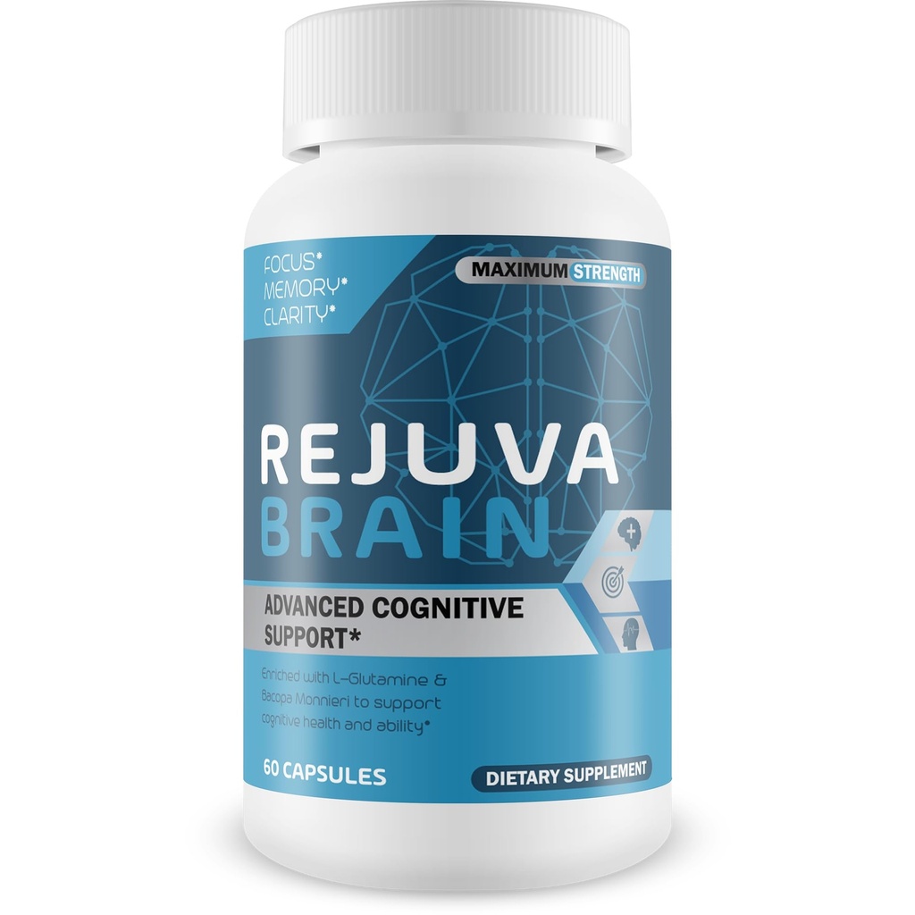 Rejuva Brain- Advanced Cognitive Support- Enriched w/L-Glutamine & Bacopa Monnieri to Support Cognitive Health and Ability