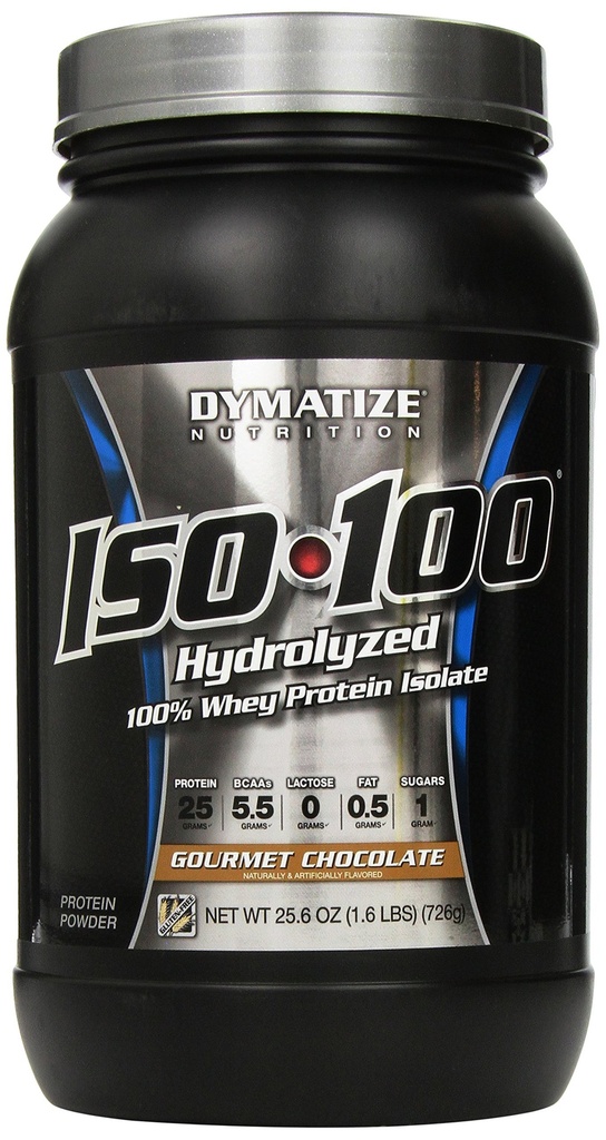 Dymatize ISO 100 Whey Protein Powder with 25g of Hydrolyzed, Chocolate, 1.6 Pound (Pack of 1), 25.6 Ounce